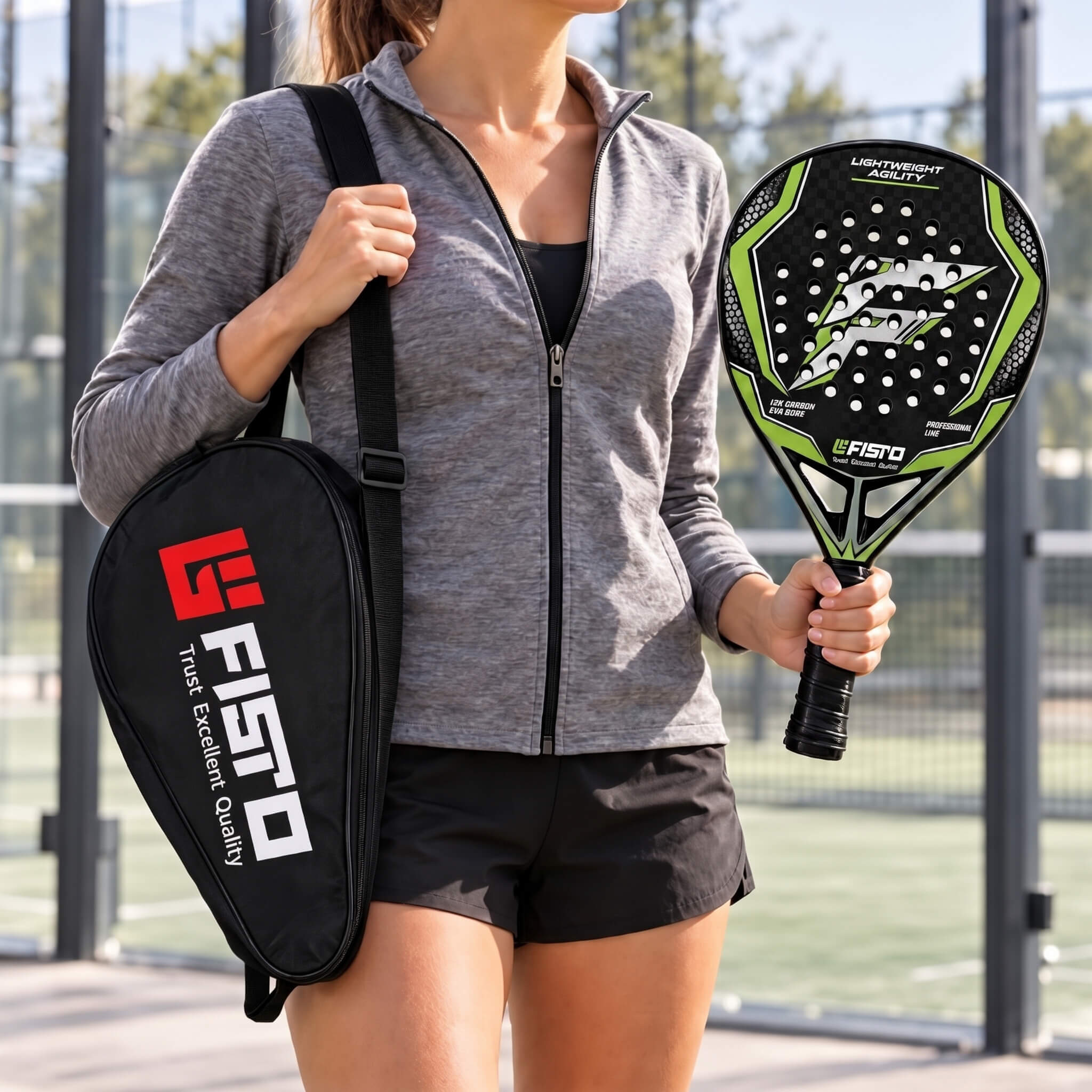 12K Carbon Fiber Padel Tennis Racket with Custom Logo Options