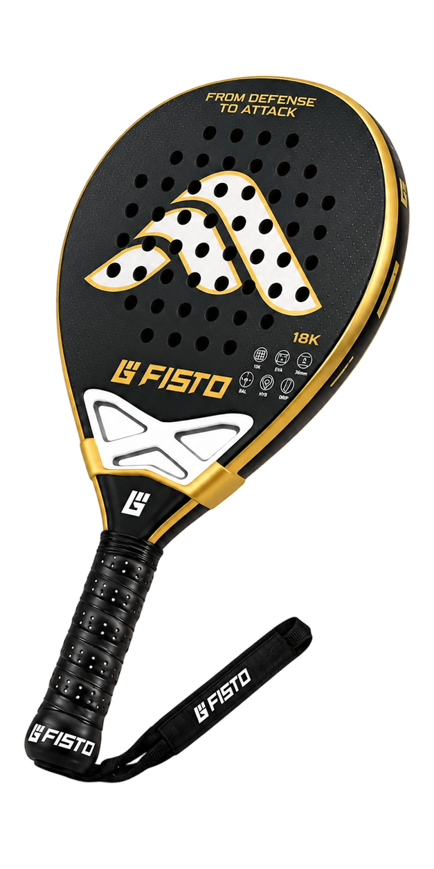 18K Carbon Hybrid Padel Racket with Black EVA Core and 38mm Profile