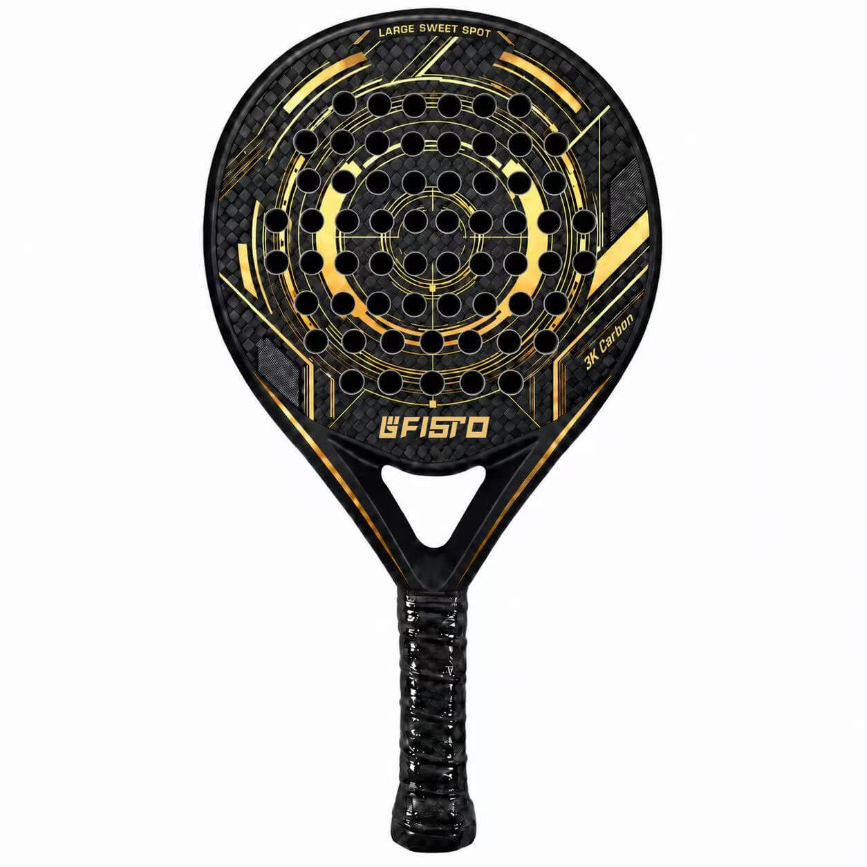 38mm Carbon Fiber & Fiberglass Padel Racket with EVA Core