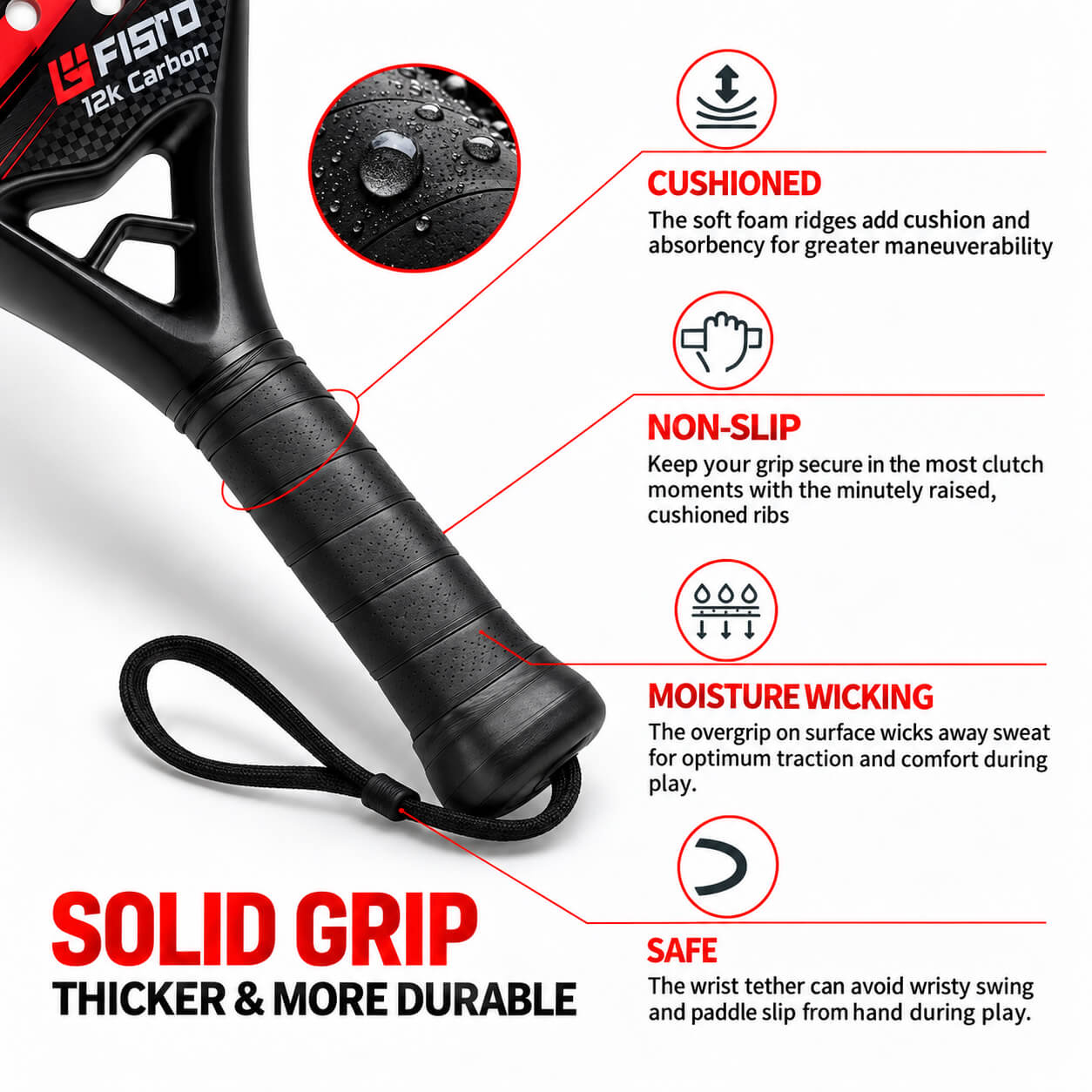 Carbon Fiber Padel Tennis Racket with EVA Foam Core