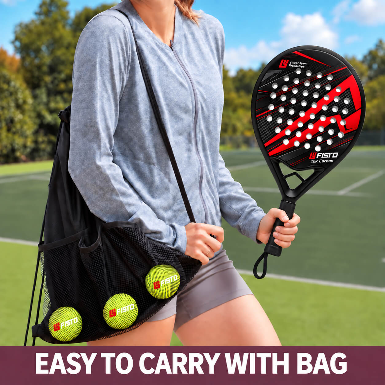 Carbon Fiber Padel Tennis Racket with EVA Foam Core