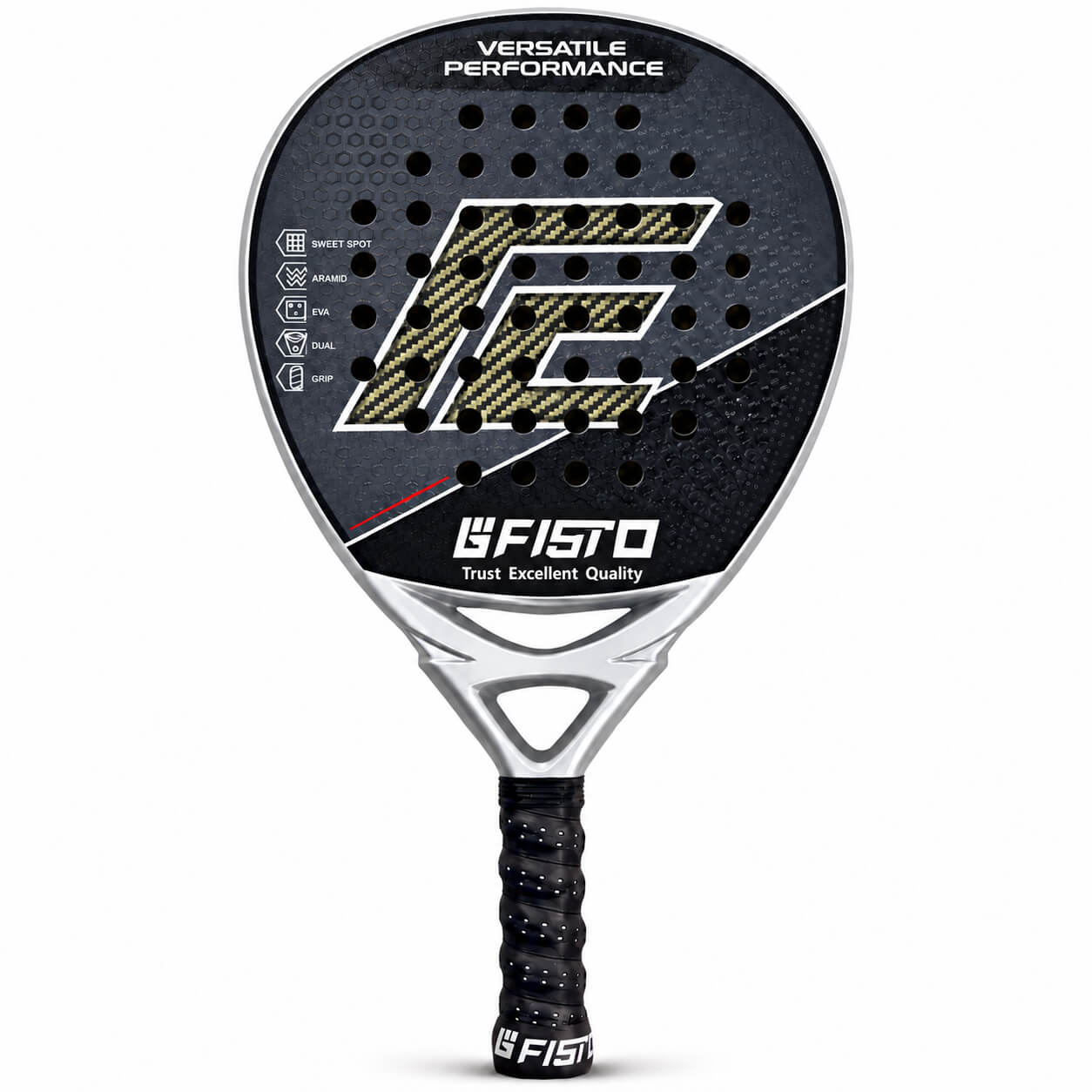 Carbon Padel Racket with Kevlar Materials and Black EVA Core