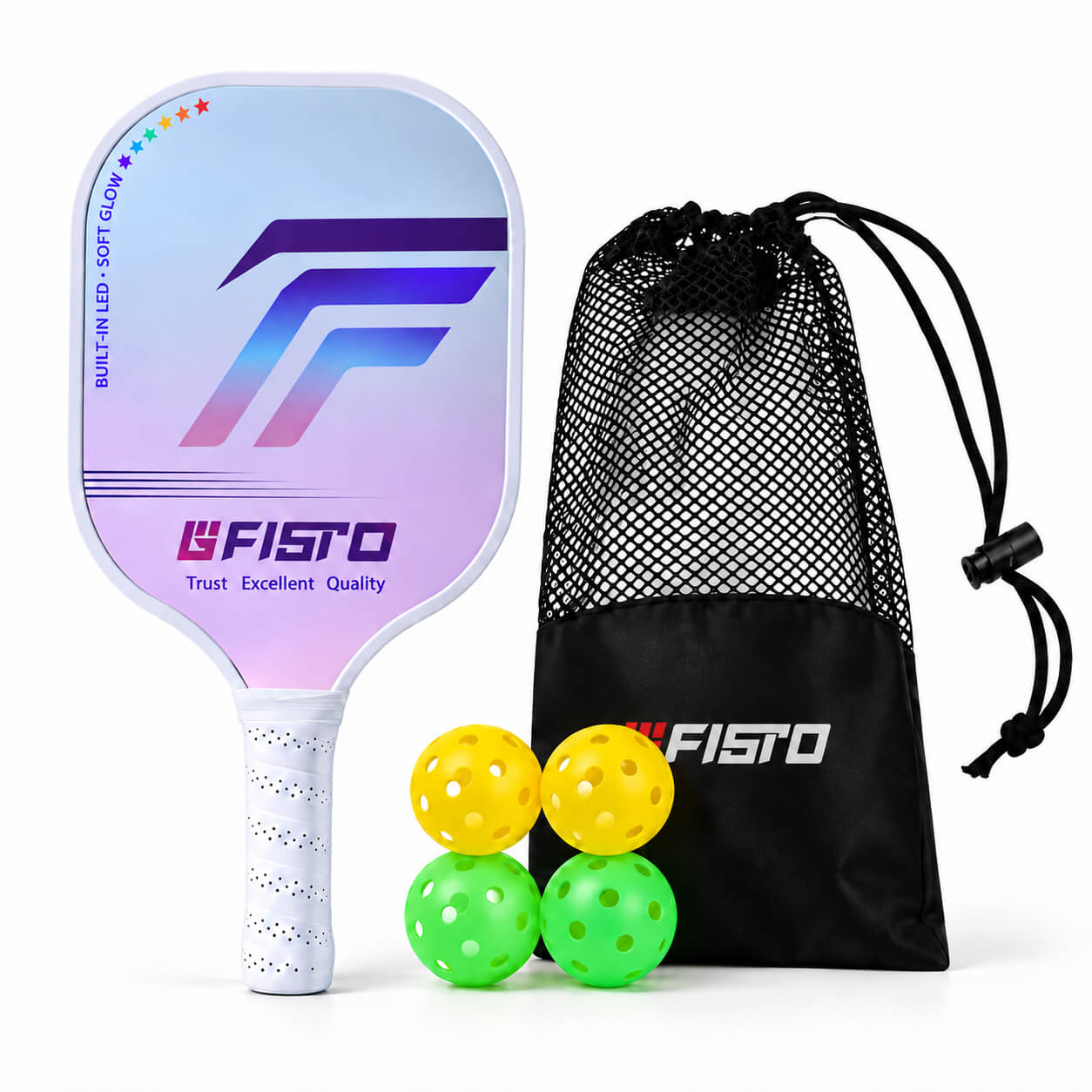 LED Fiberglass Pickleball Paddle for Beginners