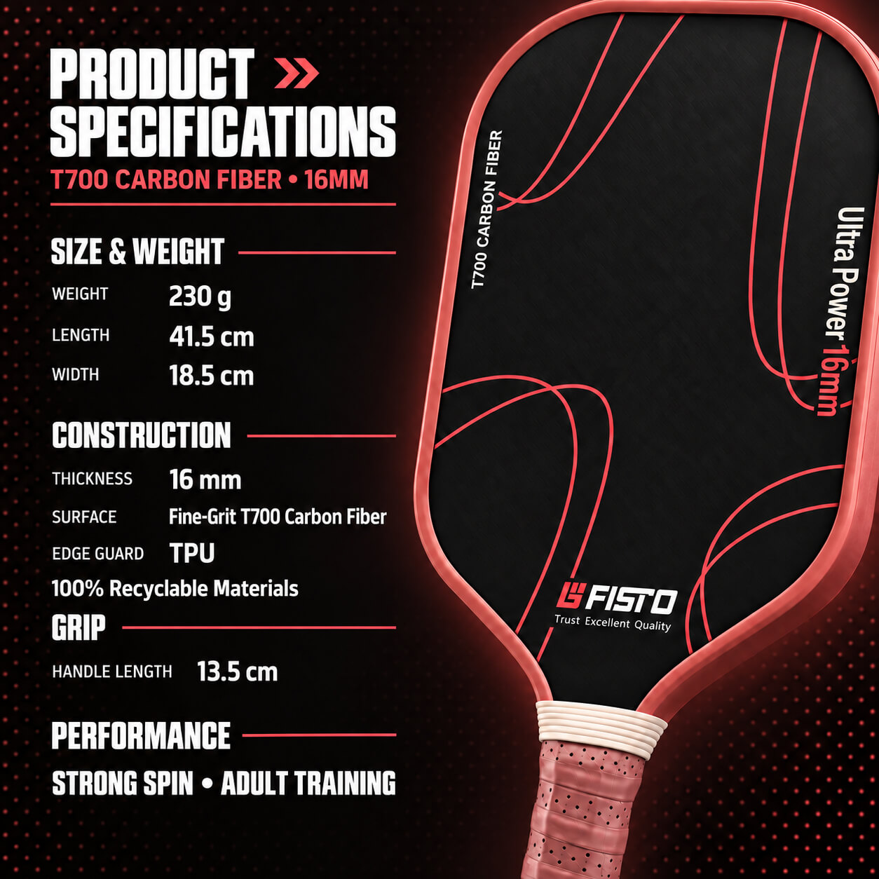 Pickleball Paddle for Spin Wholesale Manufacturer